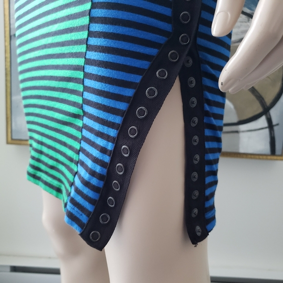Betsey Johnson | Striped Mini Dress with Snaps - Picture 9 of 10